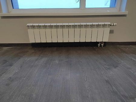 Установка 4 радиаторов с нижним подключением
